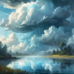 Storm Over the Lake: A Moody Reflection of Nature's Power and Beauty