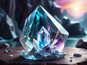 Luminous Crystal Amidst Icy Celestial Landscape: A Mystical 3D Rendering