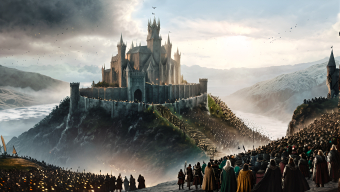 Siege at Dawn: A Medieval Fortress and Its Gathering Army