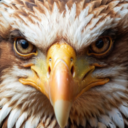 Majestic Close-Up of an Eagle's Intense Gaze and Detailed Feathers