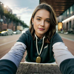 Young Woman Taking a Selfie in an Urban Setting