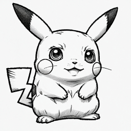 Detailed and Adorable Illustration of Pikachu from Pokémon
