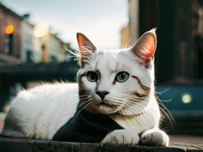 Two Cats Relaxing Indoors on a Sunlit Windowsill