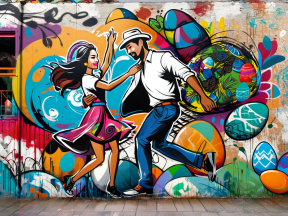 Vibrant Mural Celebrating Dance, Movement, and Cultural Unity