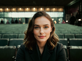 Reflective Moment: A Performer Pauses on an Empty Stage