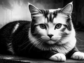 Curious Tabby Cat Sitting Indoors with Attentive Expression