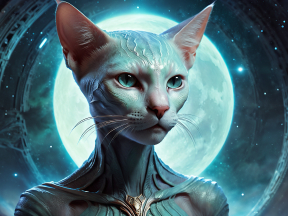 Cosmic Sphynx: The Furless Guardian of the Alien Frontier