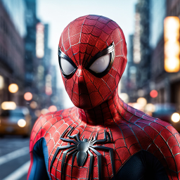 Spider-Man Standing in the Heart of New York City: A Classic Superhero Scene