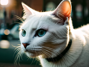 Close-Up Profile of a Cat Highlighting Its Distinctive Fur and Features in Natural Light