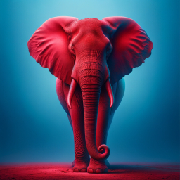 Vibrant Sculptural Elephant: A Stylized Artistic Rendering