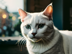 Contemplative Cat in Soft Natural Light: A Portrait of Quiet Elegance