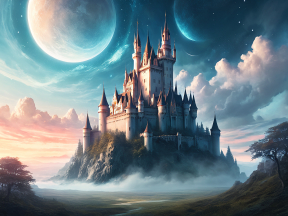 Enchanted Skycastle: A Mystical Fortress Above the Clouds