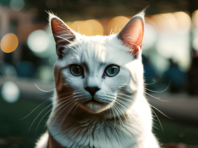 Curious Cat in Warm Outdoor Glow