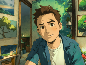Animated Young Man in Casual Outfit Puzzled Indoors with Warm Ambient Lighting