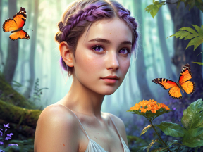 Ethereal Beauty: A Mystical Portrait of a Floral Enchantress in a Magical Garden