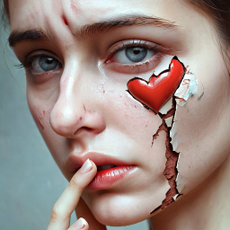 Pierced by Emotion: A Heartfelt Struggle Captured in Pain and Vulnerability