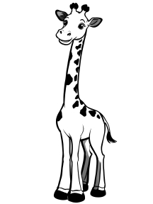 Girafe Souriante à Colorier