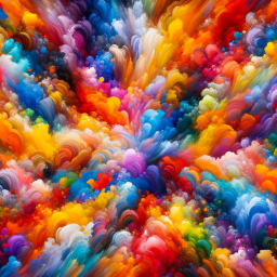 Vibrant Fusion: An Abstract Explosion of Color and Fluid Dynamics