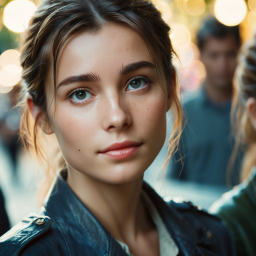 Soft Gaze: A Stylish Woman in Evening Light