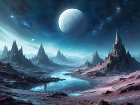 Enchanted Spires: A Mystical Nightscape of an Alien World
