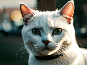 Curious Cat Portrait: Soft Lighting and Outdoor Ambiance