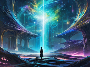 Gateway to the Cosmic Abyss: A Surreal Journey Between Worlds