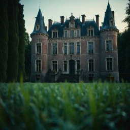 Majestic Gothic Castle Residence Surrounded by Serene Gardens and Manicured Lawns