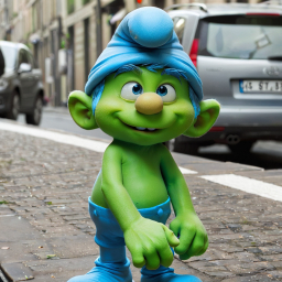 Urban Smurf: A Green-Skinned Twist on the Classic Character in the City