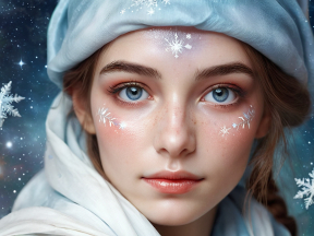 Ethereal Elegance: A Celestial Portrait of Snow and Starlight