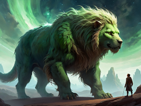 Majestic Lion in a Mystical Realm: A Fantasy Journey Through Enchanted Landscapes