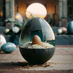 Elegant Illuminated Decorative Egg Display with Festive Easter Accents