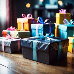 Colorful Gift-Wrapped Boxes Ready for a Festive Celebration