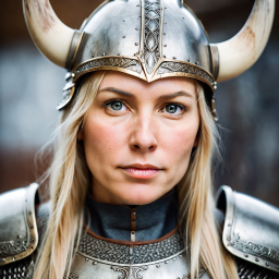 Viking Warrior in Authentic Norse Armor: A Historical Reenactment Portrait