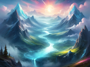 Tranquil Dawn Over a Mystical Mountain River