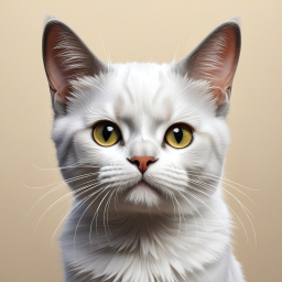 Captivating Green-Eyed White Cat with Expressive Gaze