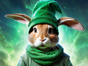 Mystical Rabbit Sorcerer in Enchanted Fantasy Realm